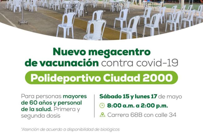 Este fin de semana se abre un nuevo megacentro de vacunación en Cali