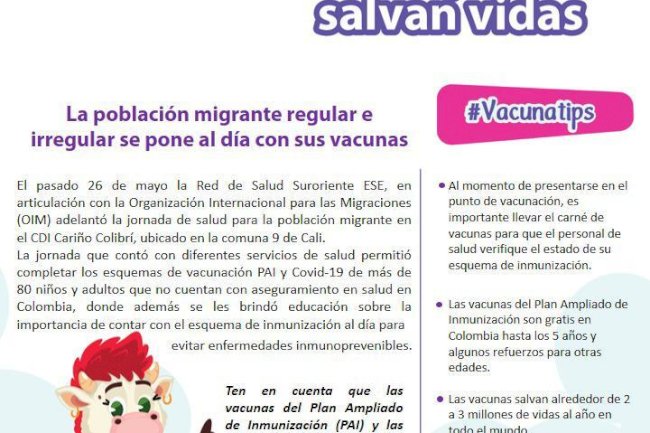 La población migrante regular e irregular se pone al día con sus vacunas