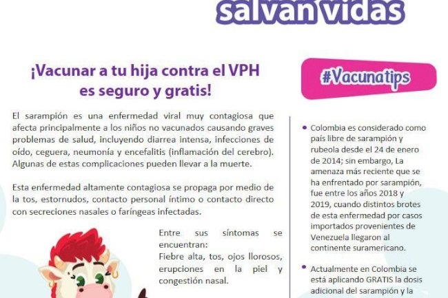 Colombia, país libre de sarampión y rubéola gracias a la vacunación
