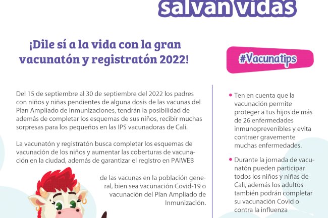 ¡Dile sí a la vida con la gran vacunatón y registratón 2022!
