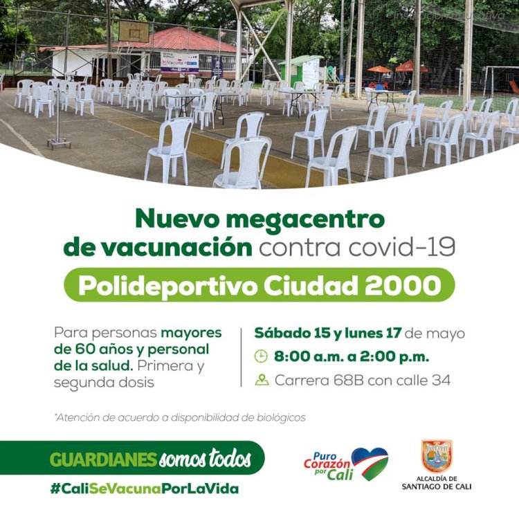 Este fin de semana se abre un nuevo megacentro de vacunación en Cali