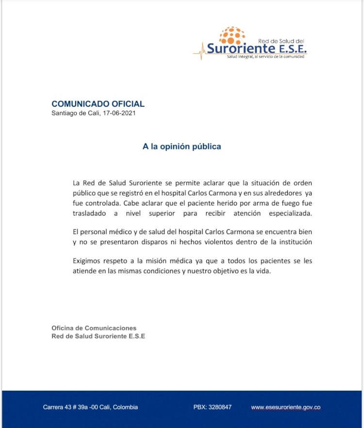 Hospital Carlos Carmona fue objeto de intimidaciones contra el personal de urgencias 