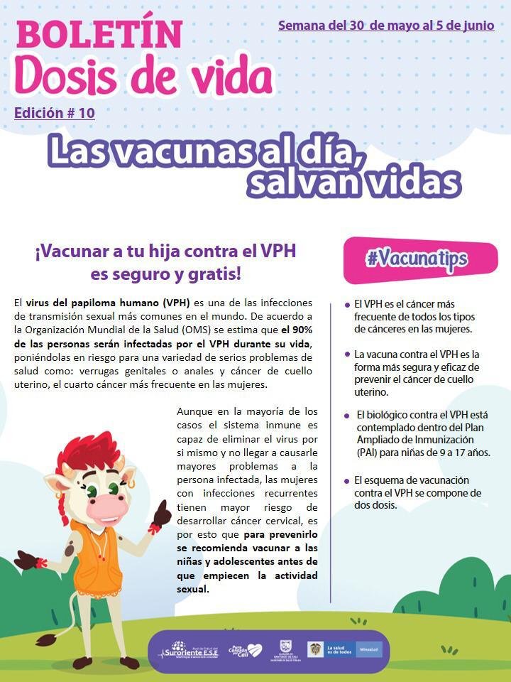 ¡Vacunar a tu hija contra el VPH es seguro y gratis!